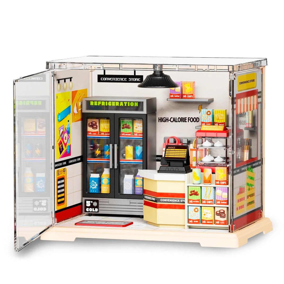 Mini Convenience Store Para Armar Con Luz 92 Piezas 1/30